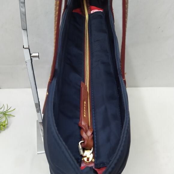 Dooney & Bourke Blue Nylon Double Handles Zipper Tote Shoulder Bag - Picture 7 of 16